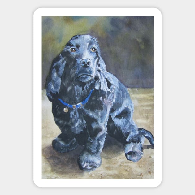 Cocker spaniel in watercolour Sticker by thryngreen